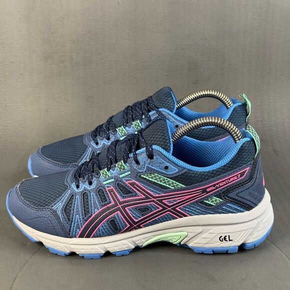 ASICS WOMEN'S GEL-VENTURE 7 sneaker SHOES PEACOAT/HOT PINK size 6.5 - Picture 3 of 8